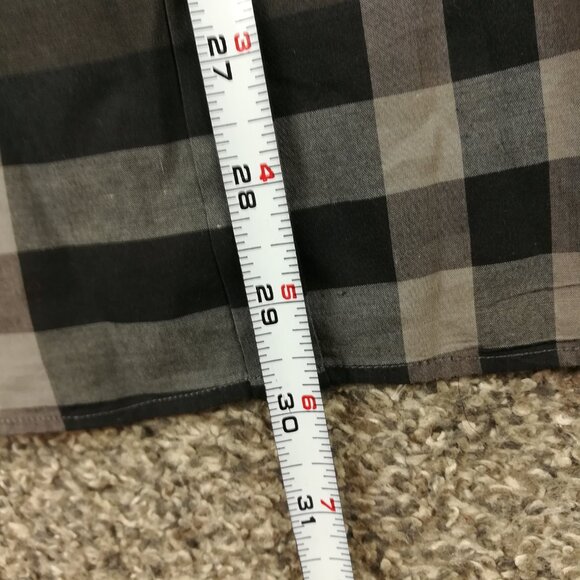 Burberry London Shirt Nova Check Plaid LS Button Up Gray Mens Small Tailored Fit - Picture 12 of 13